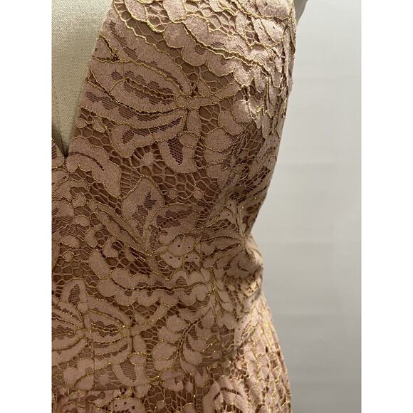 Dress The Population Melina Lace Fit and Flare Tiered Cocktail Maxi Dress Sz XI - Picture 11 of 12